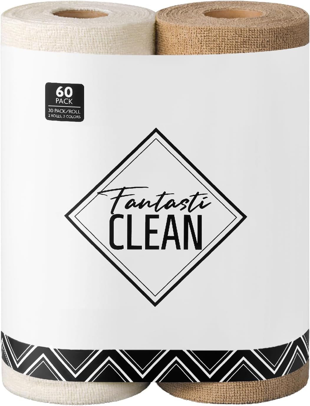 Microfiber Cleaning Cloth Roll- 40 Sheets, 12" x 12" (Grey)