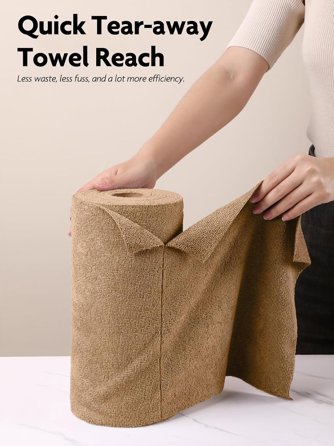 Microfiber Cleaning Cloth Roll- 40 Sheets, 12" x 12" (Grey)