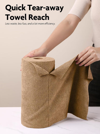 Microfiber Cleaning Cloth Roll- 40 Sheets, 12" x 12" (Grey)