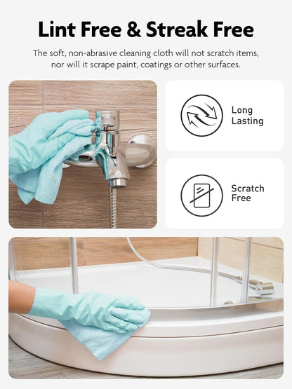 Microfiber Cleaning Cloth Roll- 40 Sheets, 12" x 12" (Grey)