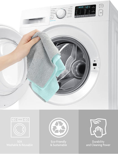 Microfiber Cleaning Cloth Roll- 40 Sheets, 12" x 12" (Grey)