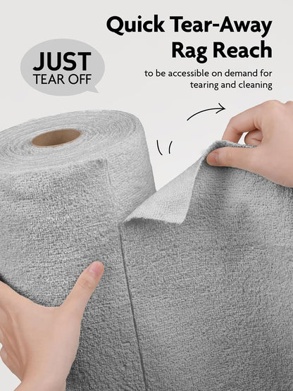 Microfiber Cleaning Cloth Roll- 40 Sheets, 12" x 12" (Grey)
