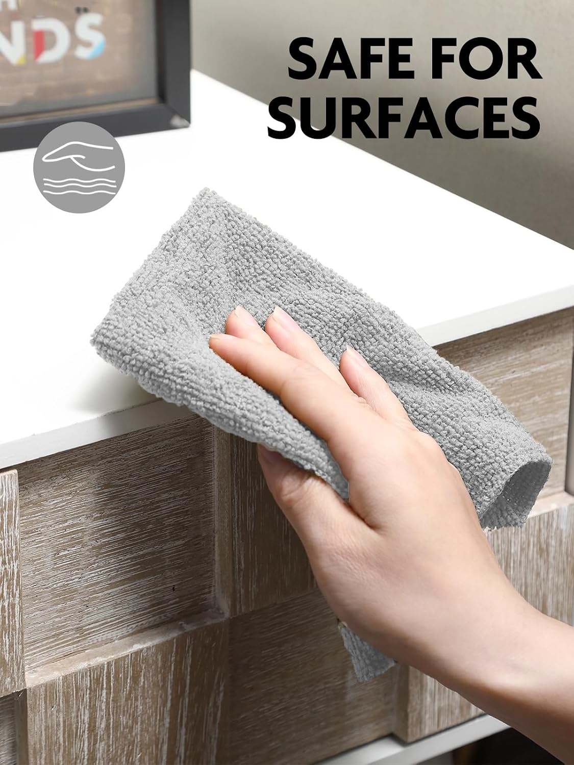 Microfiber Cleaning Cloth Roll- 40 Sheets, 12" x 12" (Grey)