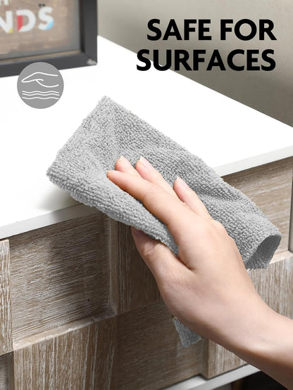 Microfiber Cleaning Cloth Roll- 40 Sheets, 12" x 12" (Grey)