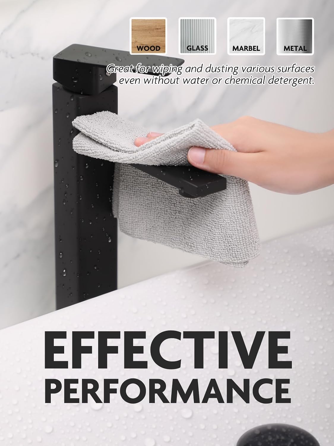 Microfiber Cleaning Cloth Roll- 40 Sheets, 12" x 12" (Grey)