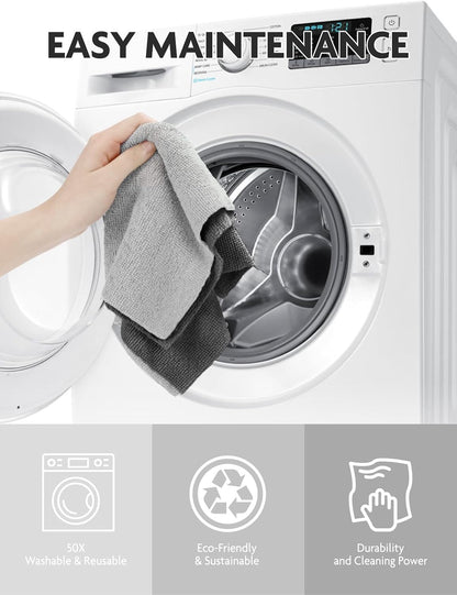 Microfiber Cleaning Cloth Roll- 40 Sheets, 12" x 12" (Grey)