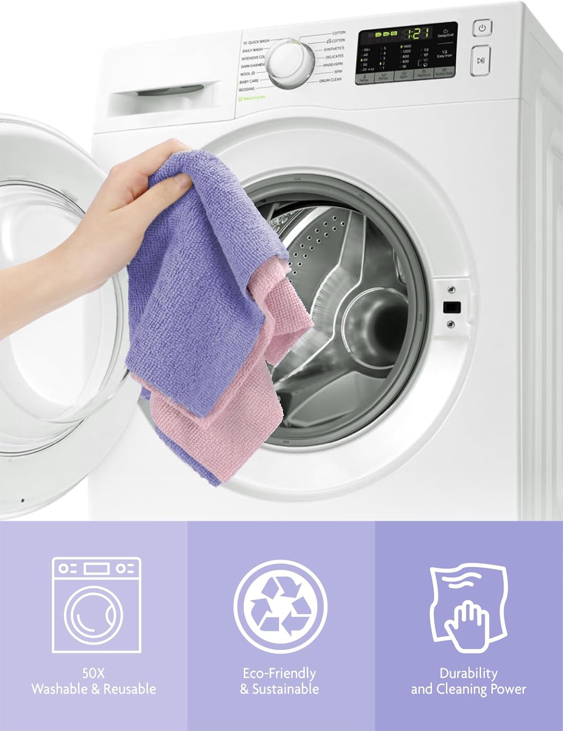 Microfiber Cleaning Cloth Roll- 40 Sheets, 12" x 12" (Grey)