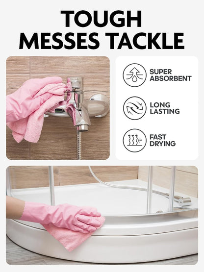Microfiber Cleaning Cloth Roll- 40 Sheets, 12" x 12" (Grey)