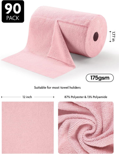 Microfiber Cleaning Cloth Roll- 40 Sheets, 12" x 12" (Grey)
