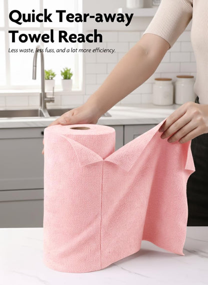 Microfiber Cleaning Cloth Roll- 40 Sheets, 12" x 12" (Grey)