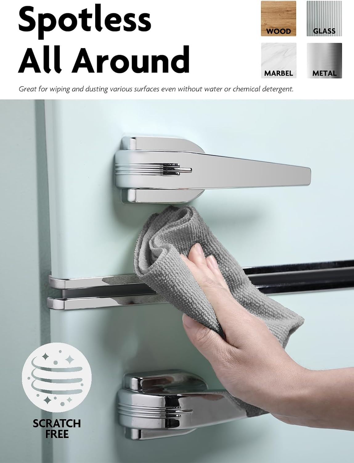 Microfiber Cleaning Cloth Roll- 40 Sheets, 12" x 12" (Grey)