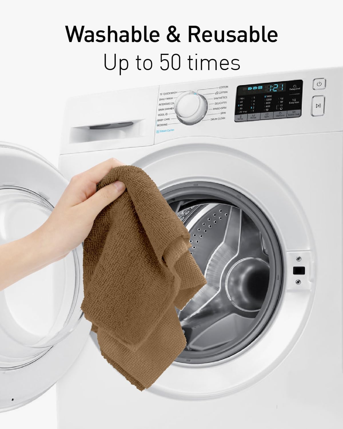 Microfiber Cleaning Cloth Roll- 40 Sheets, 12" x 12" (Grey)
