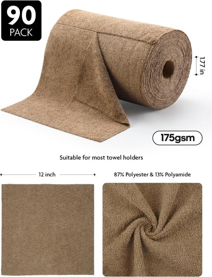 Microfiber Cleaning Cloth Roll- 40 Sheets, 12" x 12" (Grey)