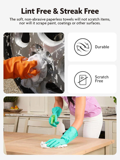 Microfiber Cleaning Cloth Roll- 40 Sheets, 12" x 12" (Grey)