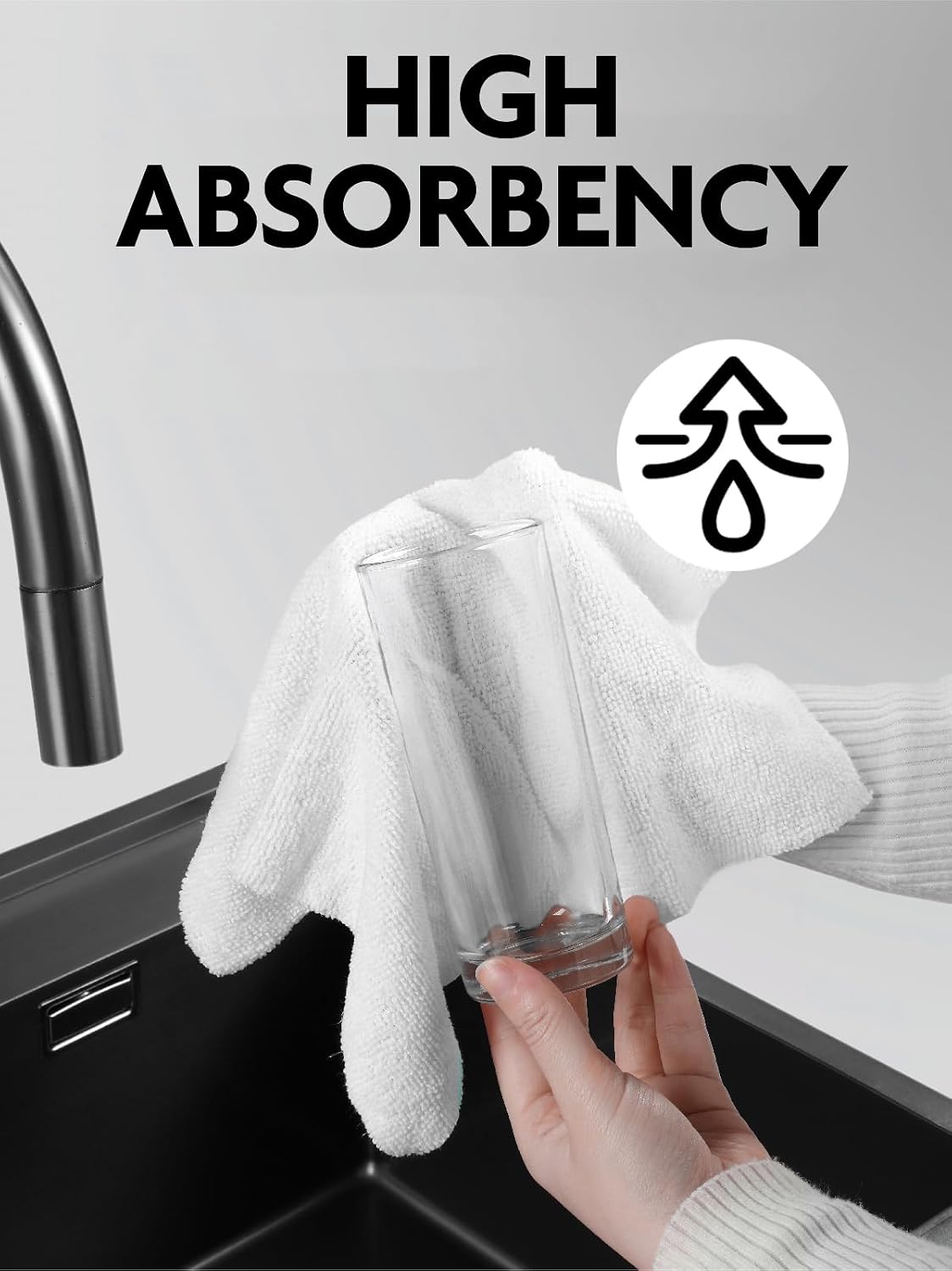 Microfiber Cleaning Cloth Roll- 40 Sheets, 12" x 12" (Grey)