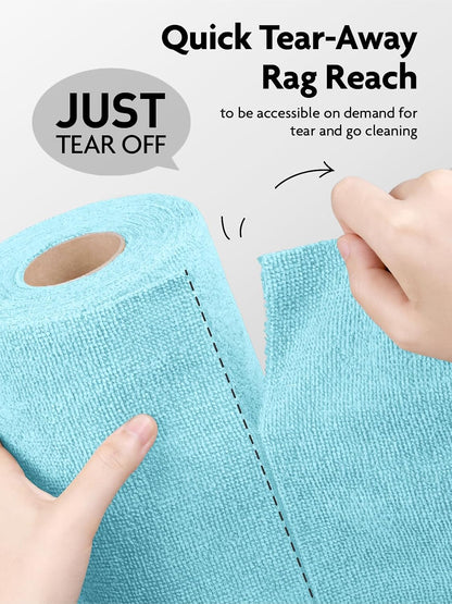 Microfiber Cleaning Cloth Roll- 40 Sheets, 12" x 12" (Grey)