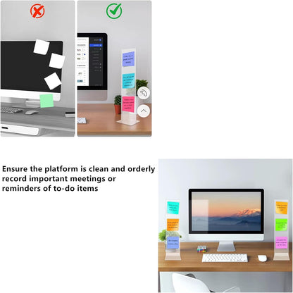4-Piece Message Board, Memo Board,Double-Sided Desktop Display Stand, Office Communication Tool (4)