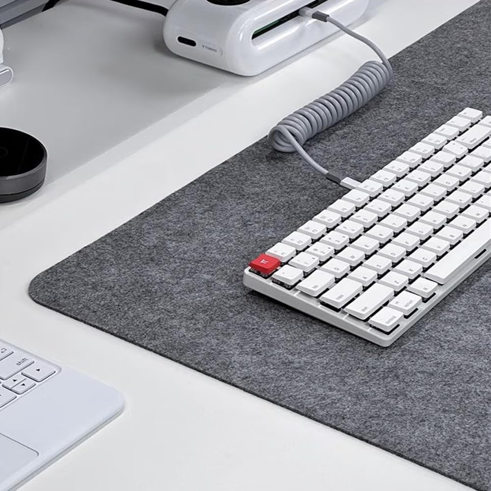 Large Felt Desk Pad, Desk Protective Computer Pad Minimalistic Felt Desk Mat 39.37''x15.75'' Anti-Slip Protective Computer Mat for Keyboard and Mouse 100x40cm (Dark Gray)