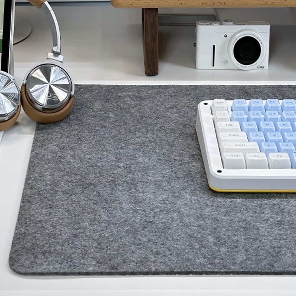 Large Felt Desk Pad, Desk Protective Computer Pad Minimalistic Felt Desk Mat 39.37''x15.75'' Anti-Slip Protective Computer Mat for Keyboard and Mouse 100x40cm (Dark Gray)