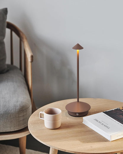 Modern Cordless Table Lamp Set of 2, Black Portable LED Desk Lamps