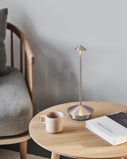 Modern Cordless Table Lamp Set of 2, Black Portable LED Desk Lamps