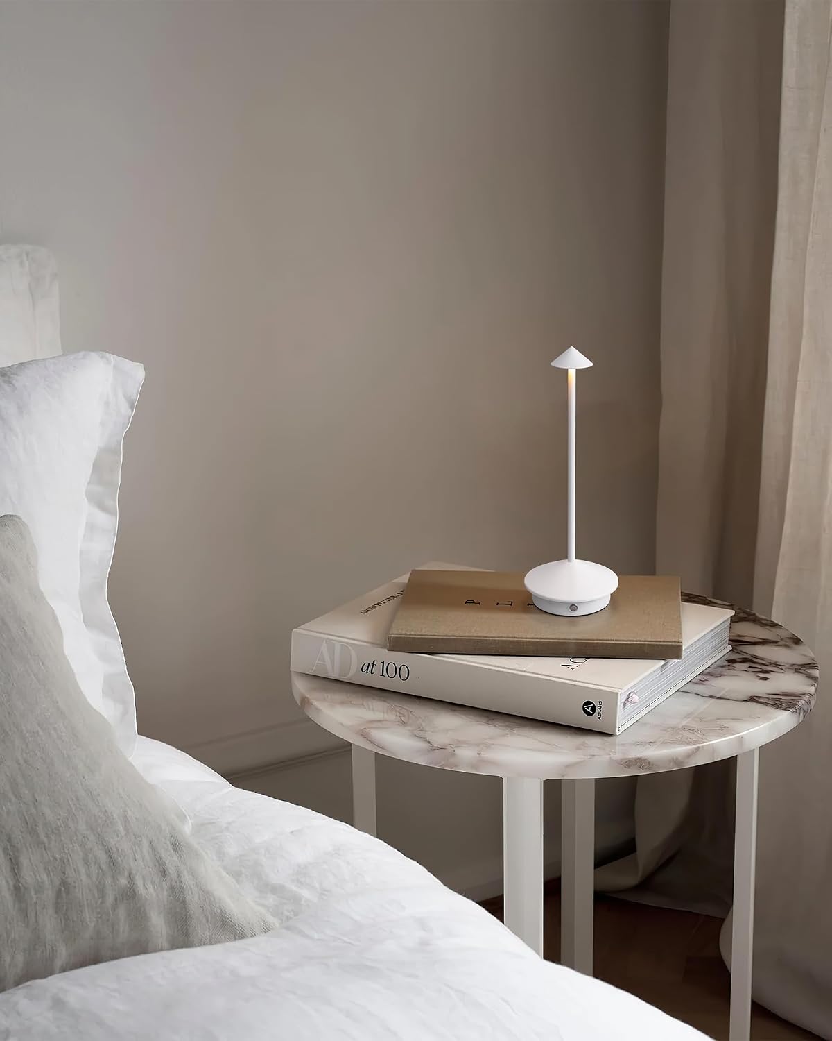 Modern Cordless Table Lamp Set of 2, Black Portable LED Desk Lamps