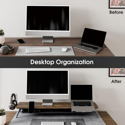 42.5-Inch Monitor Stand Riser with Laptop, Phone & Headphone Holders