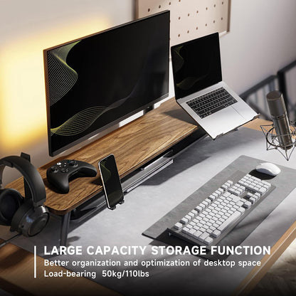 42.5-Inch Monitor Stand Riser with Laptop, Phone & Headphone Holders