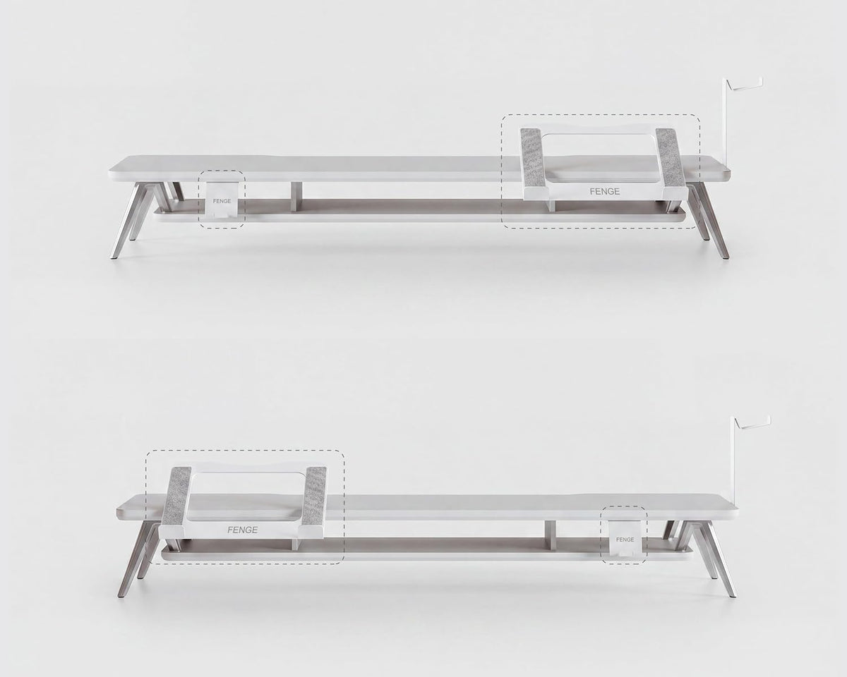 42.5-Inch Monitor Stand Riser with Laptop, Phone & Headphone Holders
