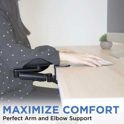 ! Adjustable Arm Rest for Desk, Ergonomic Elbow & Forearm Support, Height Adjustable Full Motion Rotating Desk Arm with Clamp-On Base for Computer & Keyboard Use, Steel Construction (MI-7145)