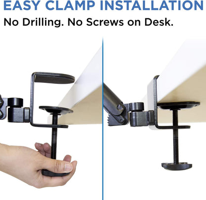 ! Adjustable Arm Rest for Desk, Ergonomic Elbow & Forearm Support, Height Adjustable Full Motion Rotating Desk Arm with Clamp-On Base for Computer & Keyboard Use, Steel Construction (MI-7145)