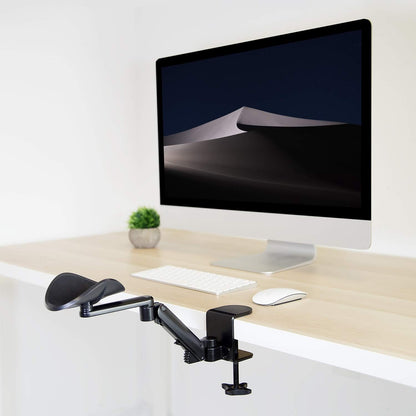 ! Adjustable Arm Rest for Desk, Ergonomic Elbow & Forearm Support, Height Adjustable Full Motion Rotating Desk Arm with Clamp-On Base for Computer & Keyboard Use, Steel Construction (MI-7145)