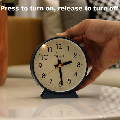 4.5" Battery Operated Antique Retro Analog Alarm Clock, Small Silent Bedside Desk Clock,Lighted on Demand, Battery Operated, Snooze, for Living Room, Bedroom, Bedside, Desk, Gift Clock