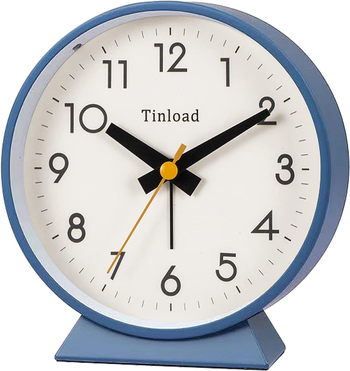 4.5" Battery Operated Antique Retro Analog Alarm Clock, Small Silent Bedside Desk Clock,Lighted on Demand, Battery Operated, Snooze, for Living Room, Bedroom, Bedside, Desk, Gift Clock