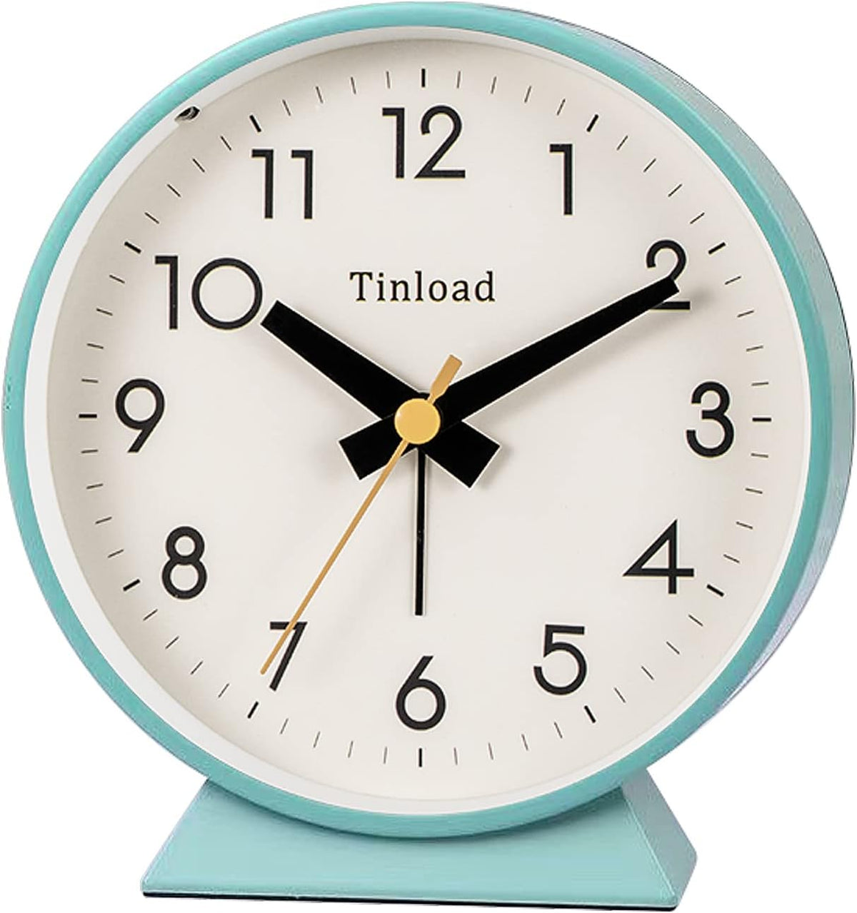 4.5" Battery Operated Antique Retro Analog Alarm Clock, Small Silent Bedside Desk Clock,Lighted on Demand, Battery Operated, Snooze, for Living Room, Bedroom, Bedside, Desk, Gift Clock