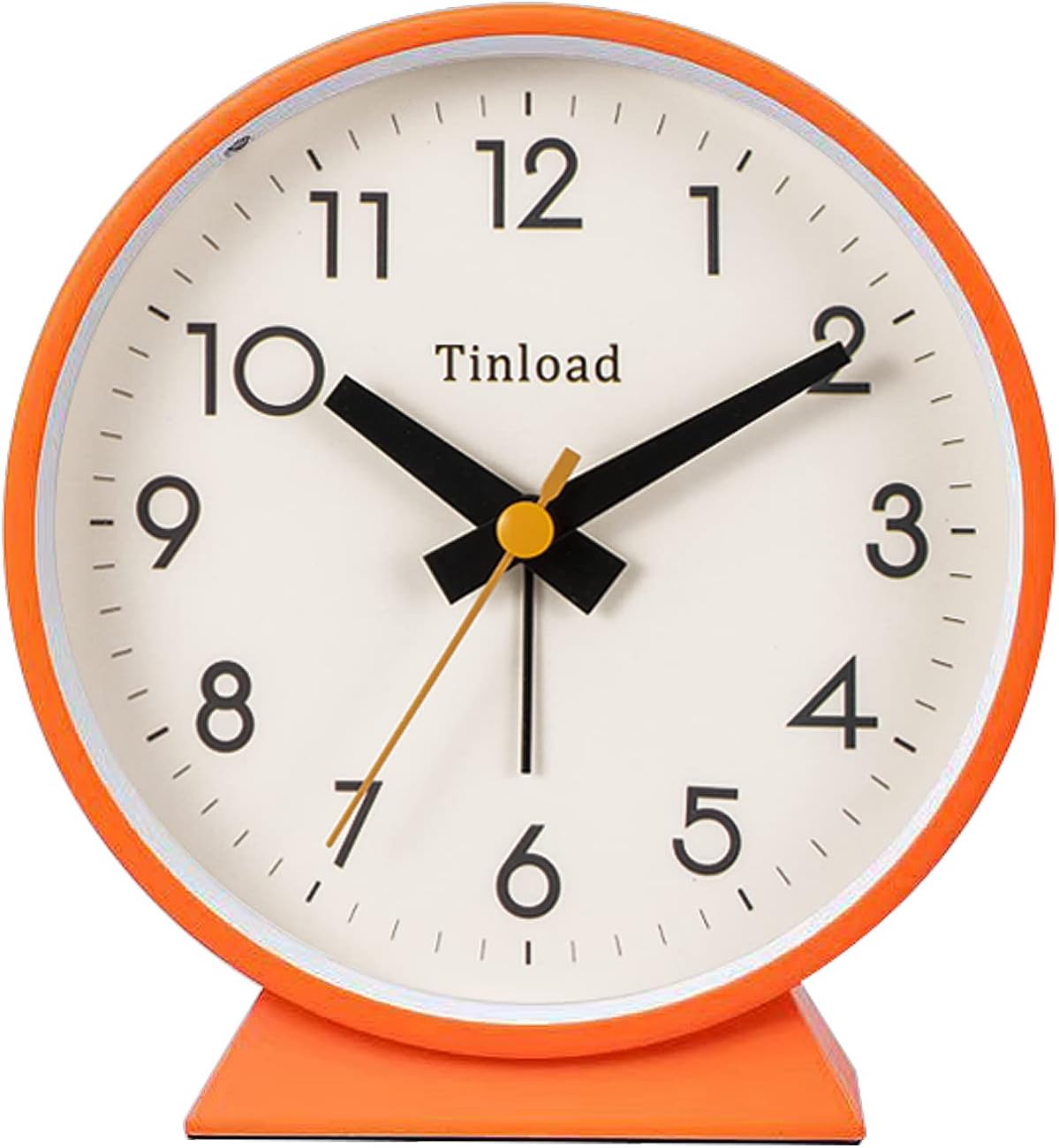 4.5" Battery Operated Antique Retro Analog Alarm Clock, Small Silent Bedside Desk Clock,Lighted on Demand, Battery Operated, Snooze, for Living Room, Bedroom, Bedside, Desk, Gift Clock