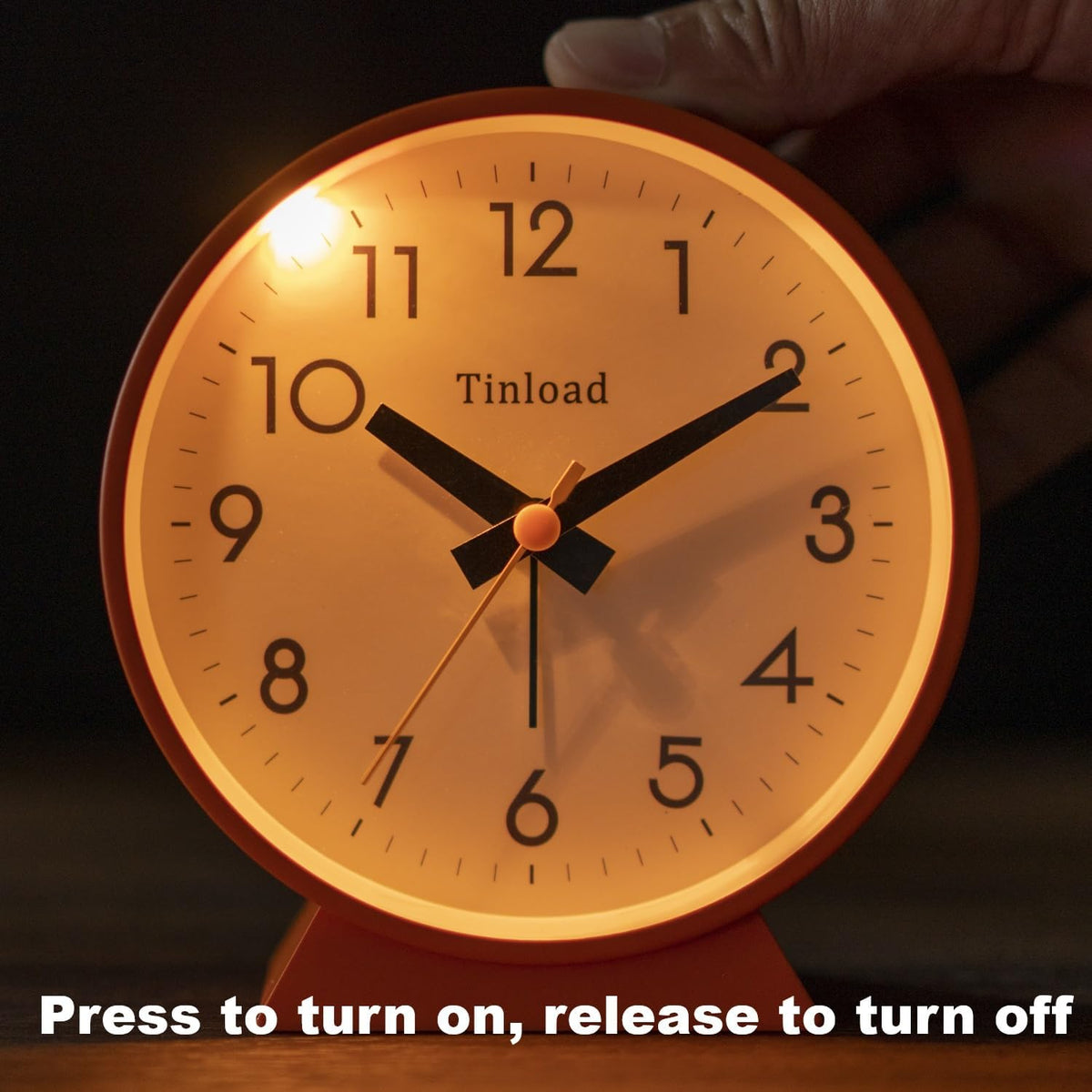 4.5" Battery Operated Antique Retro Analog Alarm Clock, Small Silent Bedside Desk Clock,Lighted on Demand, Battery Operated, Snooze, for Living Room, Bedroom, Bedside, Desk, Gift Clock