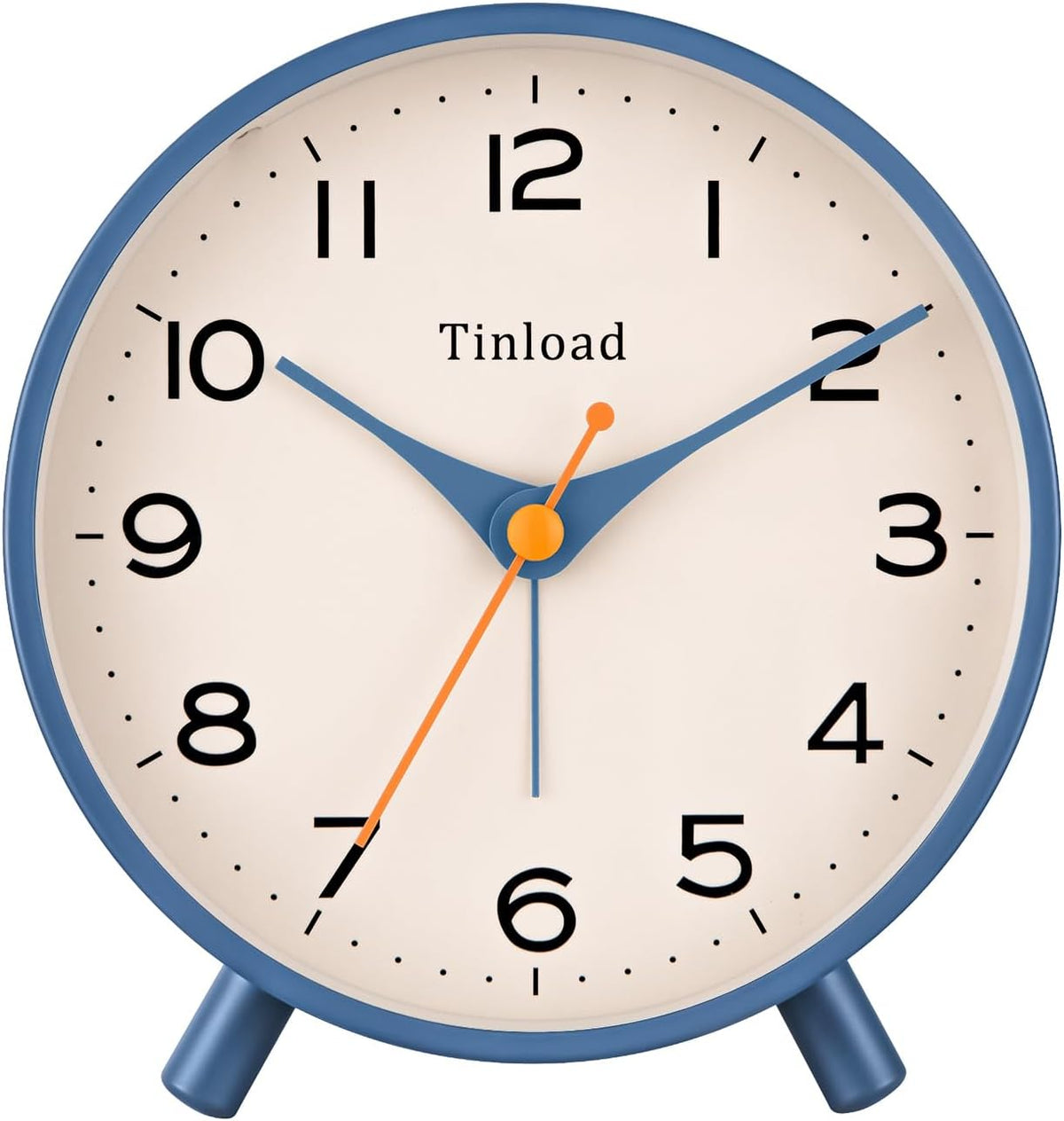 4.5" Battery Operated Antique Retro Analog Alarm Clock, Small Silent Bedside Desk Clock,Lighted on Demand, Battery Operated, Snooze, for Living Room, Bedroom, Bedside, Desk, Gift Clock
