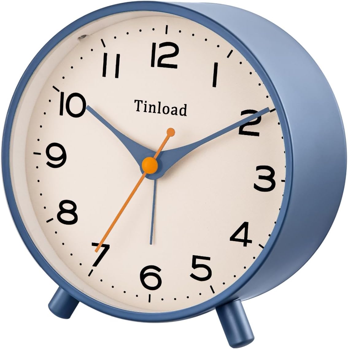 4.5" Battery Operated Antique Retro Analog Alarm Clock, Small Silent Bedside Desk Clock,Lighted on Demand, Battery Operated, Snooze, for Living Room, Bedroom, Bedside, Desk, Gift Clock