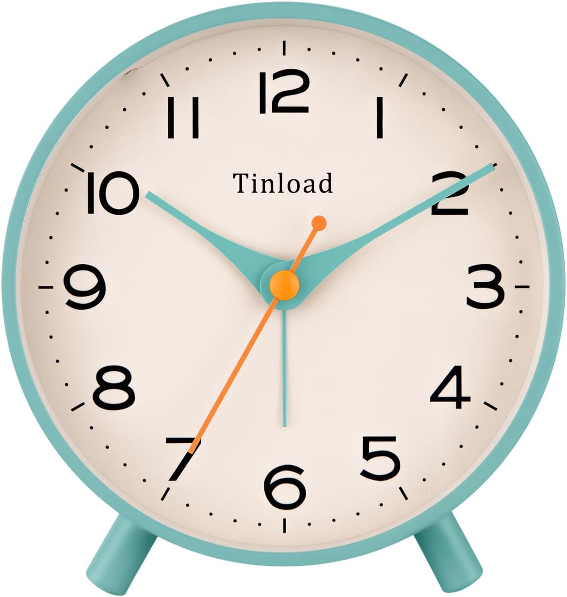 4.5" Battery Operated Antique Retro Analog Alarm Clock, Small Silent Bedside Desk Clock,Lighted on Demand, Battery Operated, Snooze, for Living Room, Bedroom, Bedside, Desk, Gift Clock