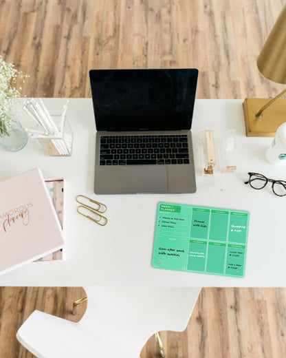 Desktop Acrylic Weekly Planner Whiteboard with Stand, Dry Erase Weekly Planner for Desk, Weekly White Board with to Do List, 9.8"x11.8", Pink Dry Erase Board for Home Office School