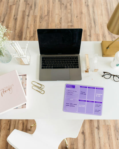Desktop Acrylic Weekly Planner Whiteboard with Stand, Dry Erase Weekly Planner for Desk, Weekly White Board with to Do List, 9.8"x11.8", Pink Dry Erase Board for Home Office School