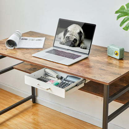 Under Desk Pull-Out Drawer - Storage Organizer Office Mounted, Easy Slide-Out Pencil Drawer for Saving Space, Under Flat-Top Desk Storage Ideal for Sit-Stand Workstation