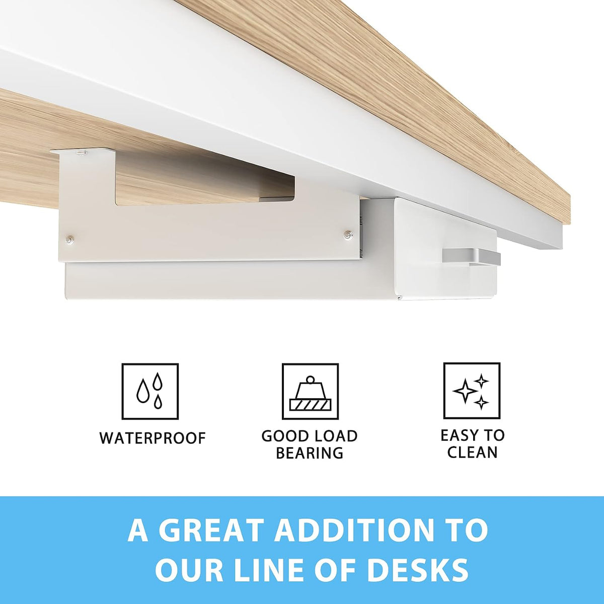 Under Desk Pull-Out Drawer - Storage Organizer Office Mounted, Easy Slide-Out Pencil Drawer for Saving Space, Under Flat-Top Desk Storage Ideal for Sit-Stand Workstation