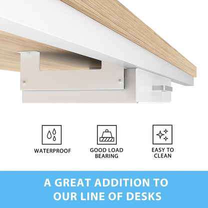 Under Desk Pull-Out Drawer - Storage Organizer Office Mounted, Easy Slide-Out Pencil Drawer for Saving Space, Under Flat-Top Desk Storage Ideal for Sit-Stand Workstation