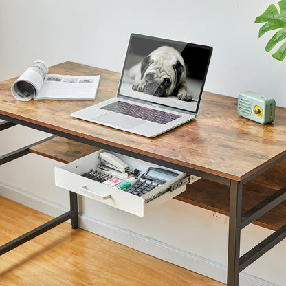 Under Desk Pull-Out Drawer - Storage Organizer Office Mounted, Easy Slide-Out Pencil Drawer for Saving Space, Under Flat-Top Desk Storage Ideal for Sit-Stand Workstation