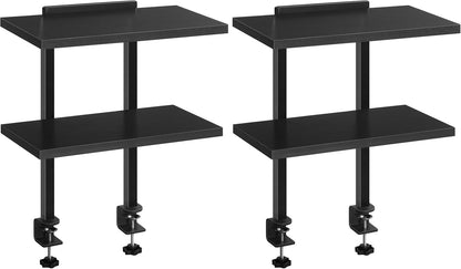 Clamp On Desk Organizer, 3-Tier Desktop Bookshelf, Adjustable Desk Storage Shelf, Metal Frame, for Office, Study and Game Room, Black DSBK3601