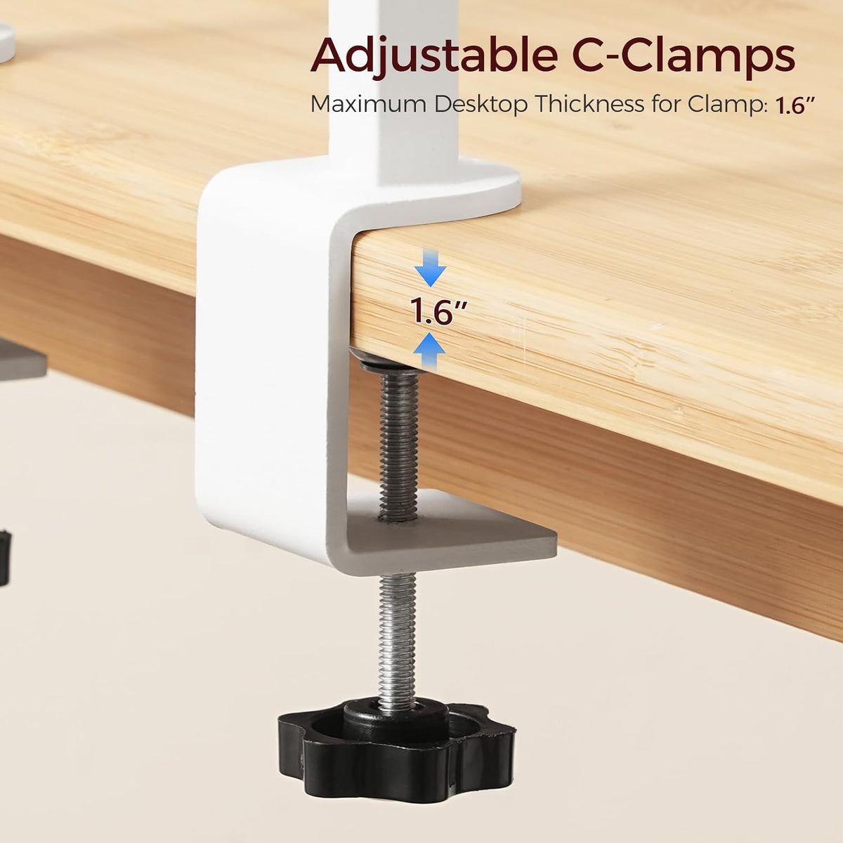 Clamp On Desk Organizer, 3-Tier Desktop Bookshelf, Adjustable Desk Storage Shelf, Metal Frame, for Office, Study and Game Room, Black DSBK3601