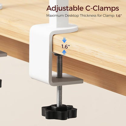 Clamp On Desk Organizer, 3-Tier Desktop Bookshelf, Adjustable Desk Storage Shelf, Metal Frame, for Office, Study and Game Room, Black DSBK3601