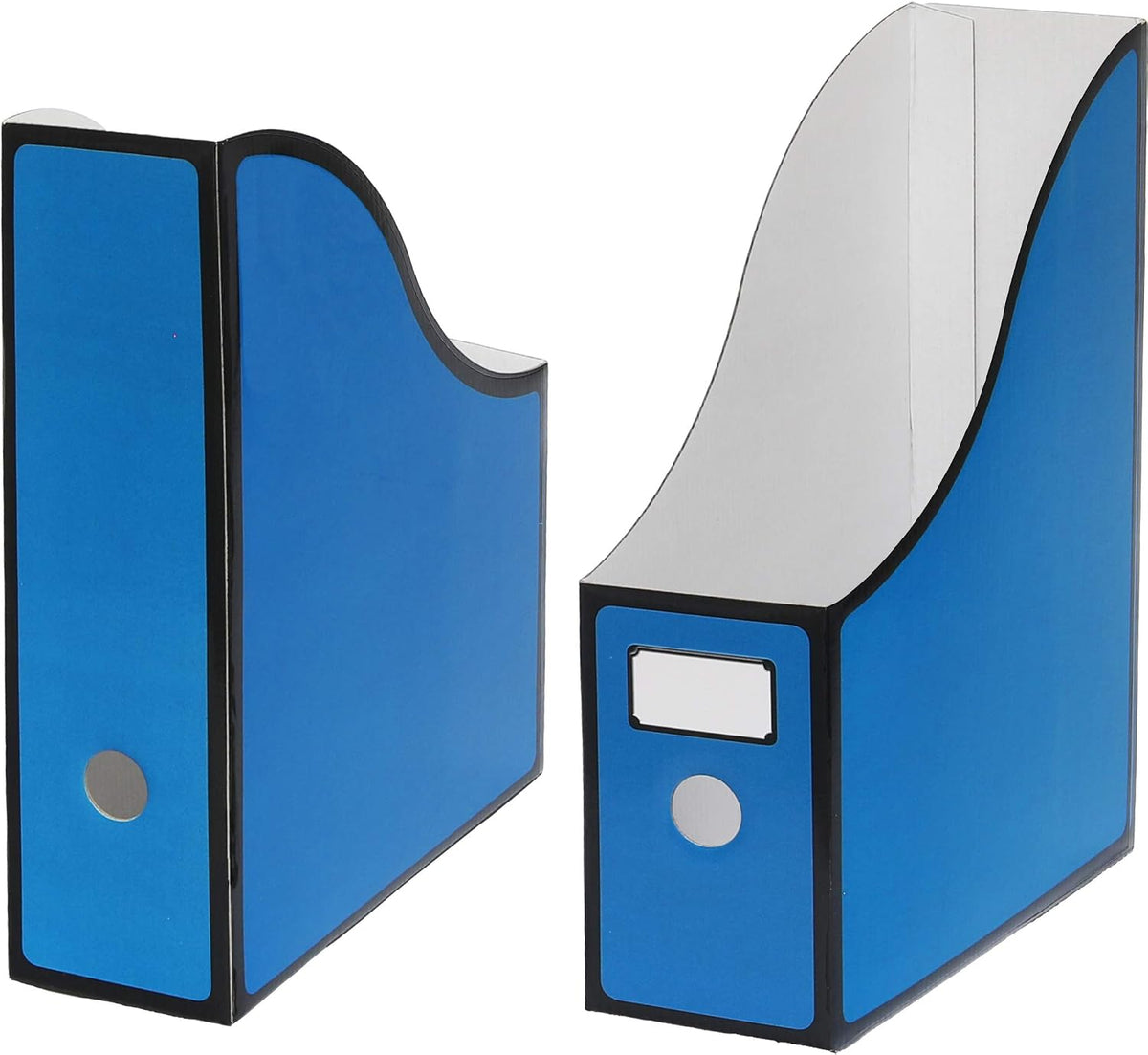 Magazine File Holder Box, Foldable Cardboard Organizer, Black